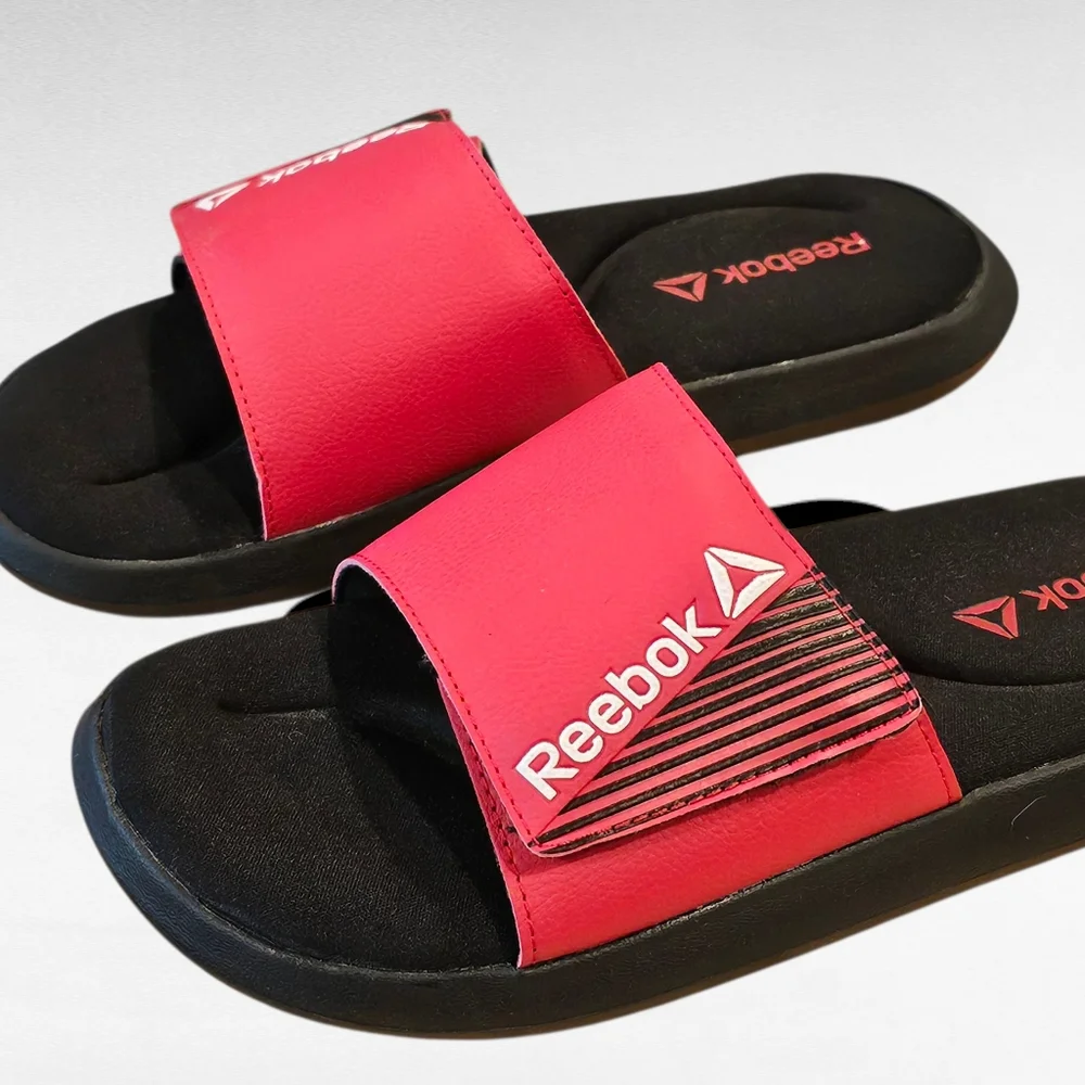 Reebok Men's Comfort Slides Red and Black Size 7